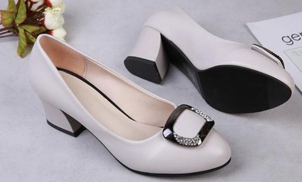 2019 women's shoes in spring and autumn with new style high heel coarse heel round head @223, Black
2019 women's shoes in spring and autumn with new style high heel coarse heel round head @223, Black