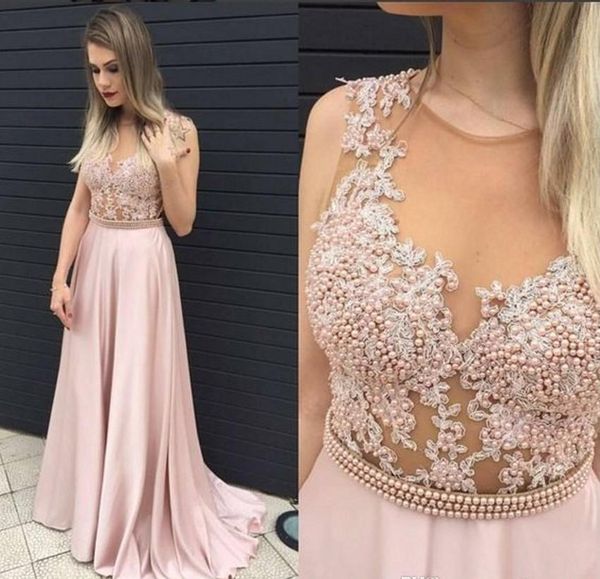 graceful pink long evening dresses prom dresses zipper back sheer neck beaded formal evening gowns special occasion dresses, Black;red
graceful pink long evening dresses prom dresses zipper back sheer neck beaded formal evening gowns special occasion dresses, Black;red
