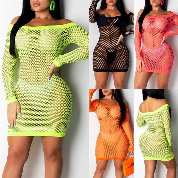 women bikini cover ups swimwear bathing suit fishnet beach dress summer long sleeve off shoulder hollow out bikini cover up, Blue;gray
women bikini cover ups swimwear bathing suit fishnet beach dress summer long sleeve off shoulder hollow out bikini cover up, Blue;gray