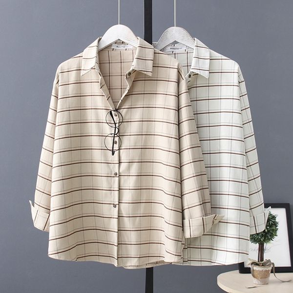 2019 autumn spring new cotton plaid shirt womens and blouses long-sleeved woman shirt blusas mujer de moda, White
2019 autumn spring new cotton plaid shirt womens and blouses long-sleeved woman shirt blusas mujer de moda, White