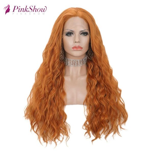 pinkshow orange wigs curly synthetic lace front wig for women heat resistant fiber middle part 24 inches, Black
pinkshow orange wigs curly synthetic lace front wig for women heat resistant fiber middle part 24 inches, Black