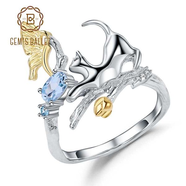 gem's ballet 0.29ct natural swiss blue z cat & butterfly rings 925 sterling silver handmade adjustable ring for women bijoux, Golden;silver
gem's ballet 0.29ct natural swiss blue z cat & butterfly rings 925 sterling silver handmade adjustable ring for women bijoux, Golden;silver