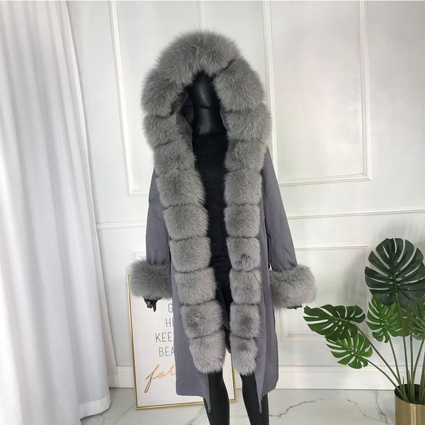real fur parka, Black