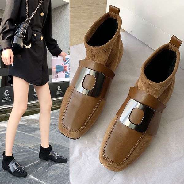 women boots winter warm ankle boots rivet shoes tide botas mujer solid color slip on square head brand 2019 ins, Black
women boots winter warm ankle boots rivet shoes tide botas mujer solid color slip on square head brand 2019 ins, Black