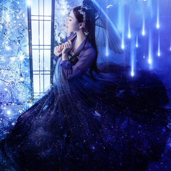 stage wear women starry sky hanfu ancient chinese tang dynasty vintage dresses fairy princess costume outfit for lady dl5339, Black;red
stage wear women starry sky hanfu ancient chinese tang dynasty vintage dresses fairy princess costume outfit for lady dl5339, Black;red