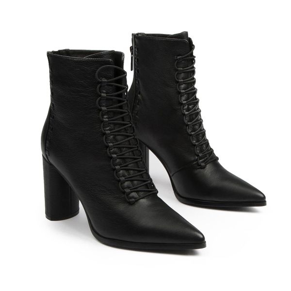 cross-tied pointed toe ankle boots for women med heel fashion leather waterproof snow boots women shoes chanclas de mujer, Black
cross-tied pointed toe ankle boots for women med heel fashion leather waterproof snow boots women shoes chanclas de mujer, Black