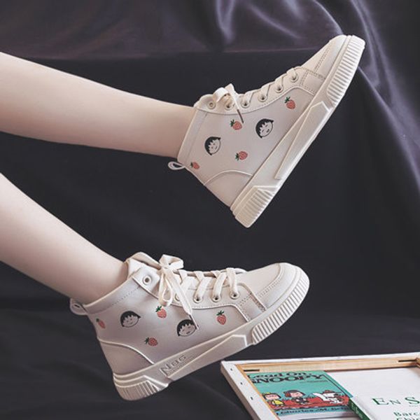 2019 autumn and winter korean version of the wild high-plus velvet thick white shoes women, Black
2019 autumn and winter korean version of the wild high-plus velvet thick white shoes women, Black