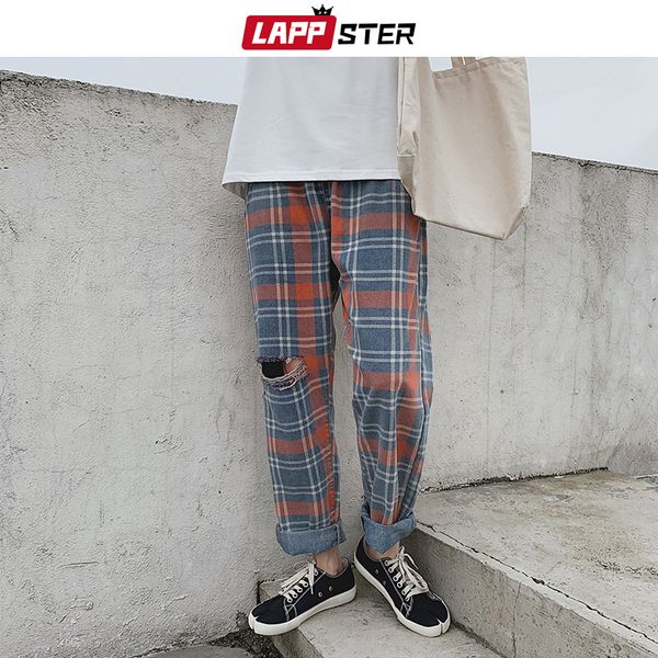 lappster men hole jeans plaid pants 2019 summer baggy distressed jeans mens casual harajuku korean fashion trousers fashion 2xl, Blue
lappster men hole jeans plaid pants 2019 summer baggy distressed jeans mens casual harajuku korean fashion trousers fashion 2xl, Blue