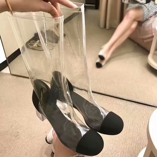 chaussures femme boots leather stockings pvc boots female slip on design winter low heel rain chic runway star booties, Black
chaussures femme boots leather stockings pvc boots female slip on design winter low heel rain chic runway star booties, Black