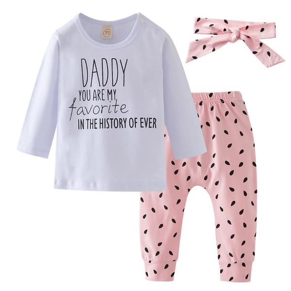 clothing sets kancoold baby girl solid color letter printed long-sleeved t-shirt + dot trousers bow hairband three-piece set, White
clothing sets kancoold baby girl solid color letter printed long-sleeved t-shirt + dot trousers bow hairband three-piece set, White