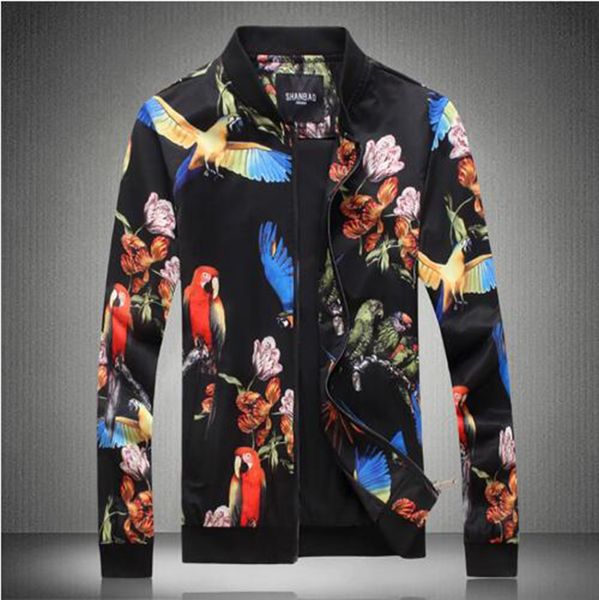 men's korean version of boutique special personality fashion print spring and autumn short style baseball collar thin style jacket 678, Black;brown 
men's korean version of boutique special personality fashion print spring and autumn short style baseball collar thin style jacket 678, Black;brown