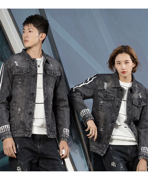 mens designer jean jackets fashion letter printed panelled washed distressed single breasted jackets fashion mens clothing, Black
mens designer jean jackets fashion letter printed panelled washed distressed single breasted jackets fashion mens clothing, Black