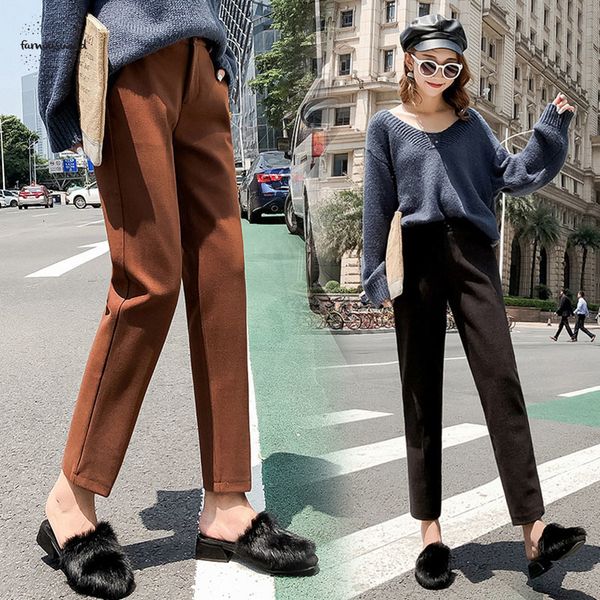 pant 2019 осень новых женщин упругие шерстяной плюс размер повседневные брюки черный серый брюки гарем зимняя шерсть голеностопного длина бр, Black;white
pant 2019 осень новых женщин упругие шерстяной плюс размер повседневные брюки черный серый брюки гарем зимняя шерсть голеностопного длина бр, Black;white