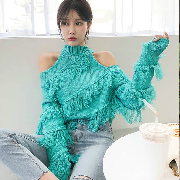 2020ins winter new women's tassel pullovers sweater turtleneck full sleeve korean casual loose knitted sweater c99203k, White;black
2020ins winter new women's tassel pullovers sweater turtleneck full sleeve korean casual loose knitted sweater c99203k, White;black