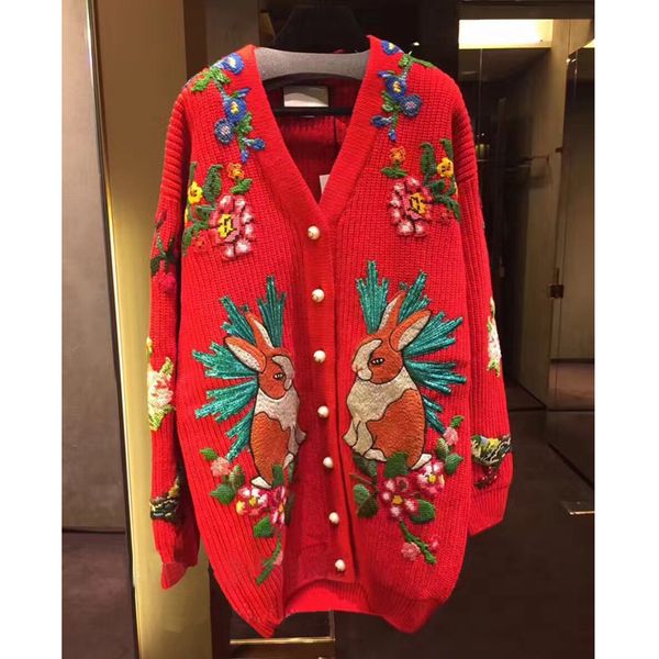 30% wool sweater for women winter v neck embroidered tiger flowers warm knitted cardigans red, White
30% wool sweater for women winter v neck embroidered tiger flowers warm knitted cardigans red, White