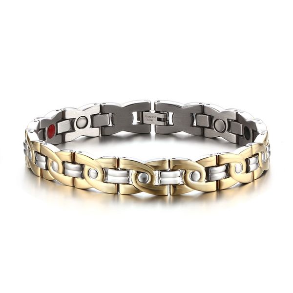 mprainbow mens bracelets stainless steel magnetic therapy bracelet for men 4 in 1 double strength pulsera fashion jewelry tool, Golden;silver
mprainbow mens bracelets stainless steel magnetic therapy bracelet for men 4 in 1 double strength pulsera fashion jewelry tool, Golden;silver