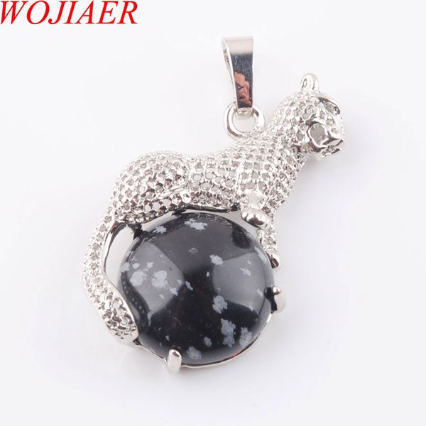 wojiaer cute leopard pendants for round gem stone natural snow healing charm jewelry dn3658, Silver
wojiaer cute leopard pendants for round gem stone natural snow healing charm jewelry dn3658, Silver