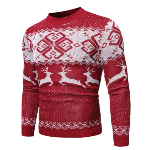 funny christmas sweater men snow deer printed autumn winter, White;black