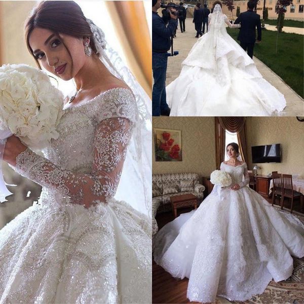 sparkly crystal beaded ball gown wedding dresses luxury off shoulder appliqued plus size saudi arabic dubai bridal gown vestidos de novia, White
sparkly crystal beaded ball gown wedding dresses luxury off shoulder appliqued plus size saudi arabic dubai bridal gown vestidos de novia, White
