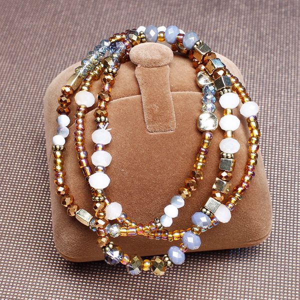 2 color european and american wind glass beaded strand environmental protection material bracelet set, Black
2 color european and american wind glass beaded strand environmental protection material bracelet set, Black