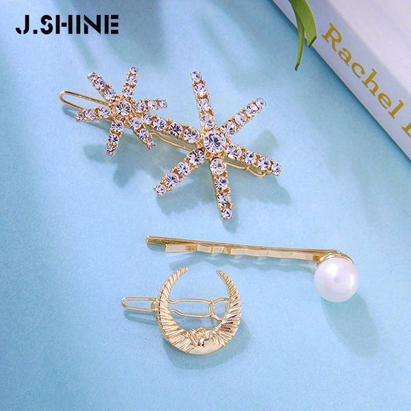 j.shine 3 pcs /set crystal snowflake moon acrylic pearl gold color hairpins korean fashion barrettes hair jewelry for women, Golden;white
j.shine 3 pcs /set crystal snowflake moon acrylic pearl gold color hairpins korean fashion barrettes hair jewelry for women, Golden;white