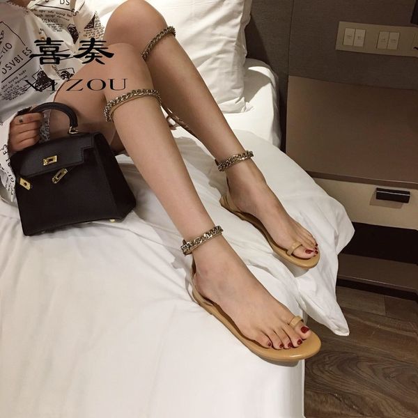 sandals womens shoes double purpose female metal chain roman flip-flop flat platfom women designers, Black
sandals womens shoes double purpose female metal chain roman flip-flop flat platfom women designers, Black