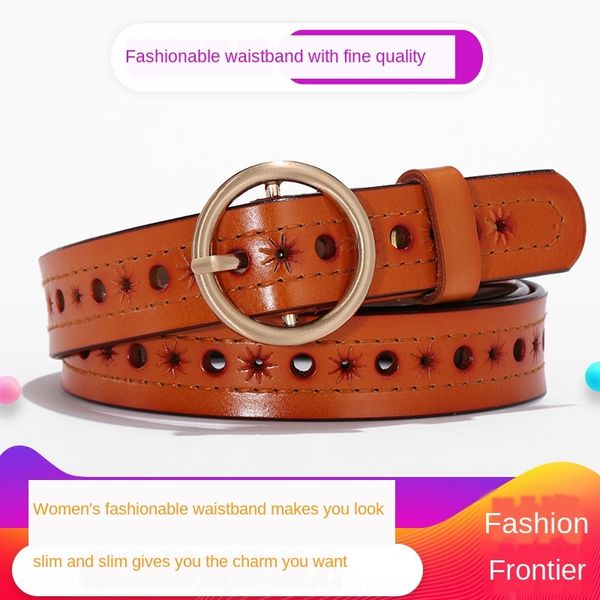 genuine leather belt genuine dermis matching women's matching leather simple hollow women's belt all-match, Black;brown
genuine leather belt genuine dermis matching women's matching leather simple hollow women's belt all-match, Black;brown