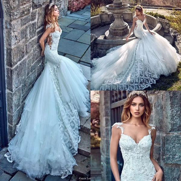 2019 luxury lace appliqued mermaid wedding dress vintage see through back beach bohemian plus size court train bridal gown custom made, White
2019 luxury lace appliqued mermaid wedding dress vintage see through back beach bohemian plus size court train bridal gown custom made, White