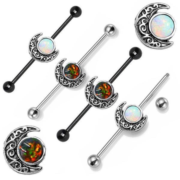 other 1 set steel moon opal circle industrial barbell bar earring charming body piercing jewellery 14g/1.6mm 34mm 36mm 38mm, Slivery;golden
other 1 set steel moon opal circle industrial barbell bar earring charming body piercing jewellery 14g/1.6mm 34mm 36mm 38mm, Slivery;golden