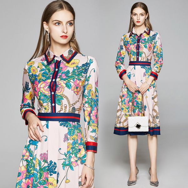 spring summer fall autumn runway vintage floral print collar long sleeve button front women ladies casual party a-line midi beach dress, Black;gray
spring summer fall autumn runway vintage floral print collar long sleeve button front women ladies casual party a-line midi beach dress, Black;gray