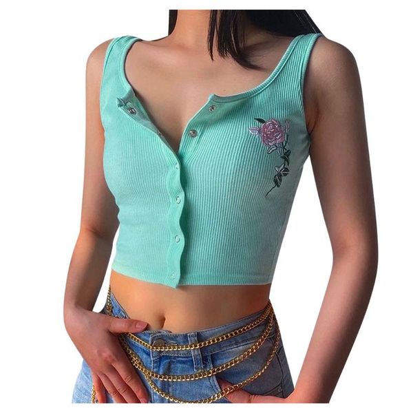women 2020 summer crop cardigan solid button embroidery floral sleeveless grosgrain tank t shirt clothes, White
women 2020 summer crop cardigan solid button embroidery floral sleeveless grosgrain tank t shirt clothes, White