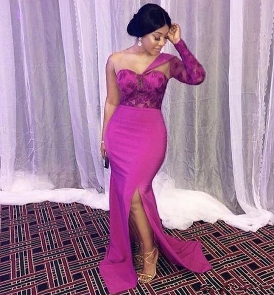 purple mermaid evening dresses 2020 new selling custom made high split one shoulder long sleeve lace formal party prom gowns e305, Black;red
purple mermaid evening dresses 2020 new selling custom made high split one shoulder long sleeve lace formal party prom gowns e305, Black;red