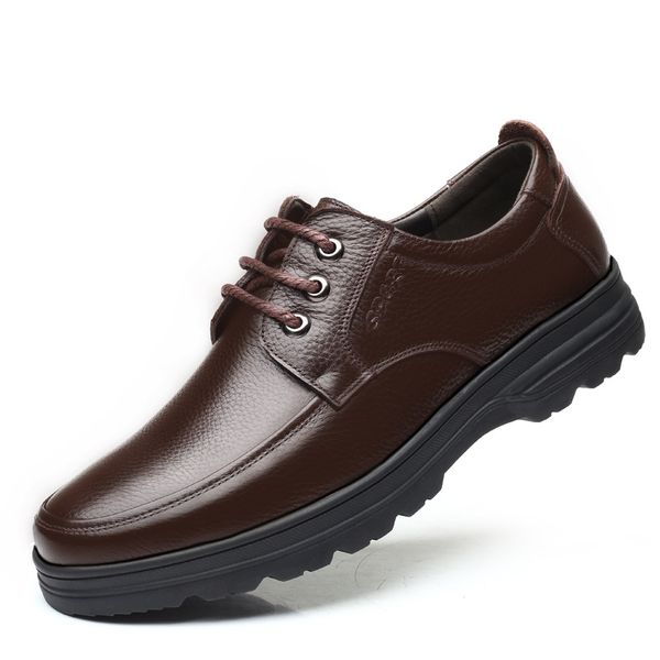 men shoes genuine leather oxfords loafers shoes cow leather spring business round head breathable solid lace-up casual, Black
men shoes genuine leather oxfords loafers shoes cow leather spring business round head breathable solid lace-up casual, Black