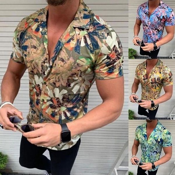 men fashion casual short sleeved floral printed shirt slim male beach v neck dress shirt men clothing soft comfortable, White;black
men fashion casual short sleeved floral printed shirt slim male beach v neck dress shirt men clothing soft comfortable, White;black