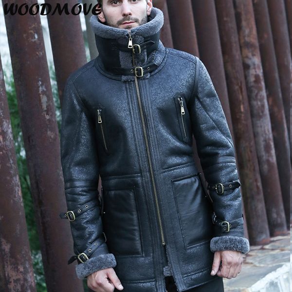men's genuine leather jacket sheepskin real leather jacket with faux fur shearling motorcycle winter warm coat men, Black
men's genuine leather jacket sheepskin real leather jacket with faux fur shearling motorcycle winter warm coat men, Black