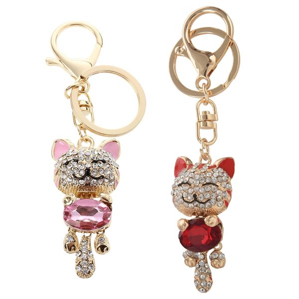 2pcs rhinestone crystal keyring charm pendant purse bag key ring chain keychain pink cat & red cat, Silver
2pcs rhinestone crystal keyring charm pendant purse bag key ring chain keychain pink cat & red cat, Silver