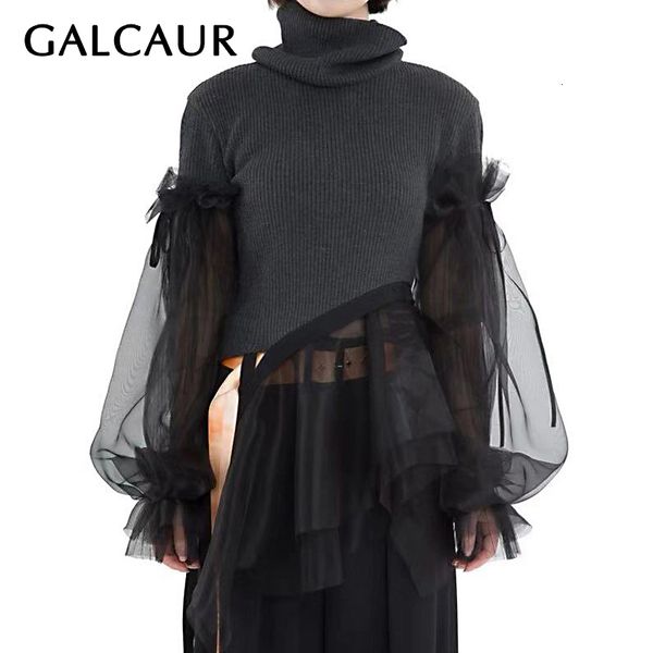 galcaur patchwork sweater women turtleneck puff long sleeve ruffle hem knitting pullover female 2019 autumn korean new, White;black
galcaur patchwork sweater women turtleneck puff long sleeve ruffle hem knitting pullover female 2019 autumn korean new, White;black