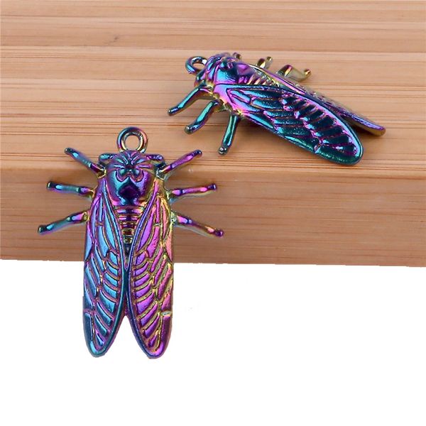 10x 23604 rainbow color cicada pendant metal jewelry diy making findings charms pendants, Silver
10x 23604 rainbow color cicada pendant metal jewelry diy making findings charms pendants, Silver