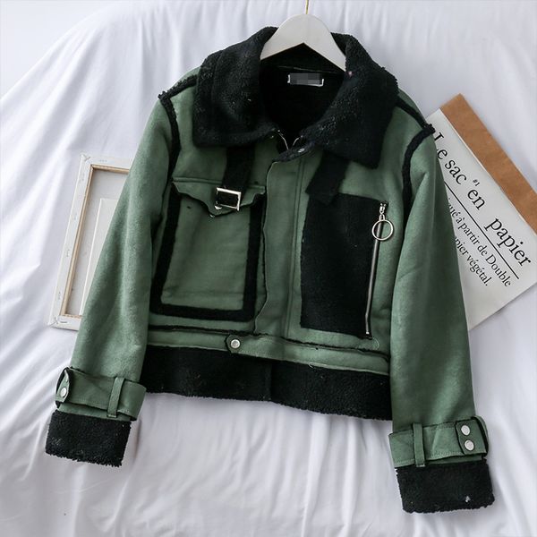 new women short coat autumn winter warm faux suede thicken faux fur coats parka female army green big pocket jacket outwear, Black
new women short coat autumn winter warm faux suede thicken faux fur coats parka female army green big pocket jacket outwear, Black