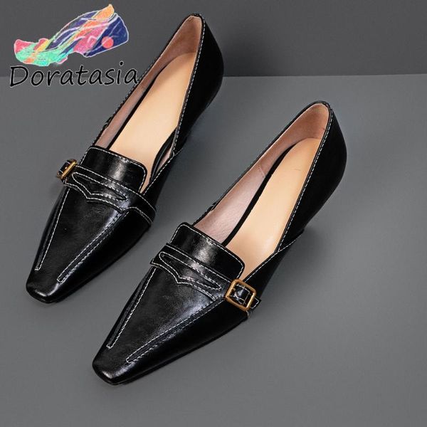dress shoes doratasia mature shallow office pumps pointed toe genuine leather women casual med thin heels woman, Black
dress shoes doratasia mature shallow office pumps pointed toe genuine leather women casual med thin heels woman, Black