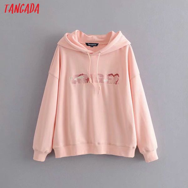 tangada women fashion pink letter embroidery sweatshirts oversize long sleeve loose hood pullovers female 6p52, Black
tangada women fashion pink letter embroidery sweatshirts oversize long sleeve loose hood pullovers female 6p52, Black