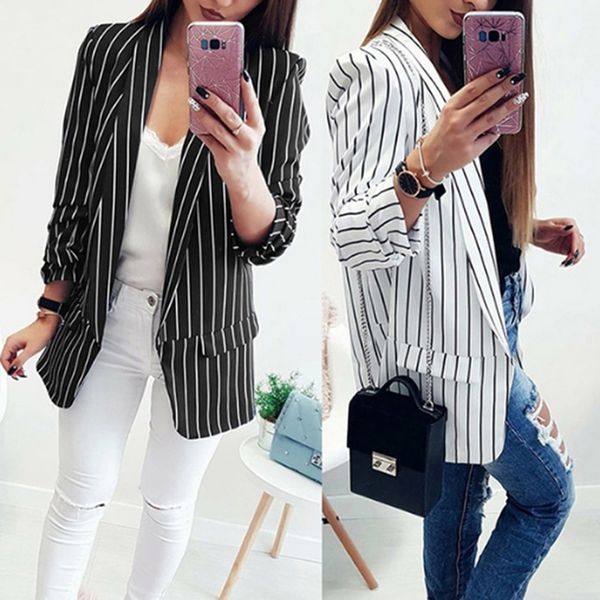 autumn women blazers and jackets office lady suit coat heigh quality slim white black strip business coat blazer
autumn women blazers and jackets office lady suit coat heigh quality slim white black strip business coat blazer