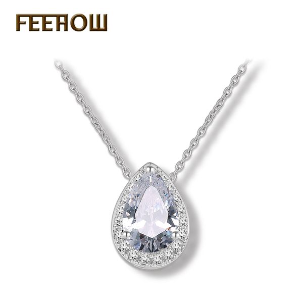 feehow sparkling white water drop cubic zircon pendant necklace zirconia crystal wedding women jewelry fwnp008, Silver
feehow sparkling white water drop cubic zircon pendant necklace zirconia crystal wedding women jewelry fwnp008, Silver