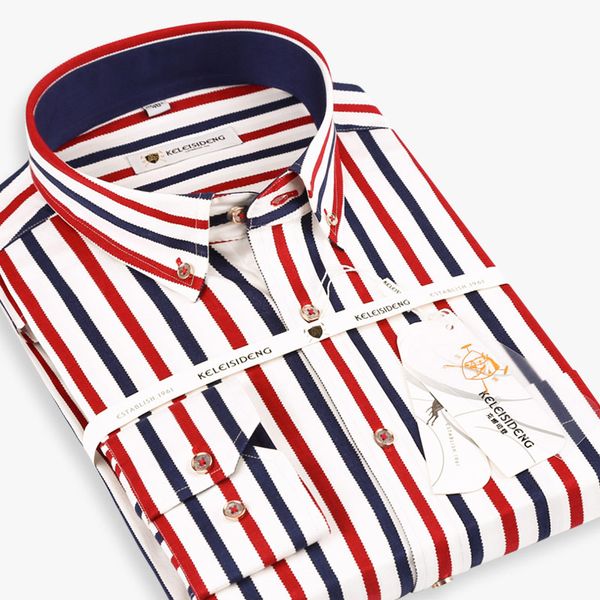 luxury men long sleeve striped dress shirt slim fit wedding formal business button-down collar male casual shirts, White;black
luxury men long sleeve striped dress shirt slim fit wedding formal business button-down collar male casual shirts, White;black