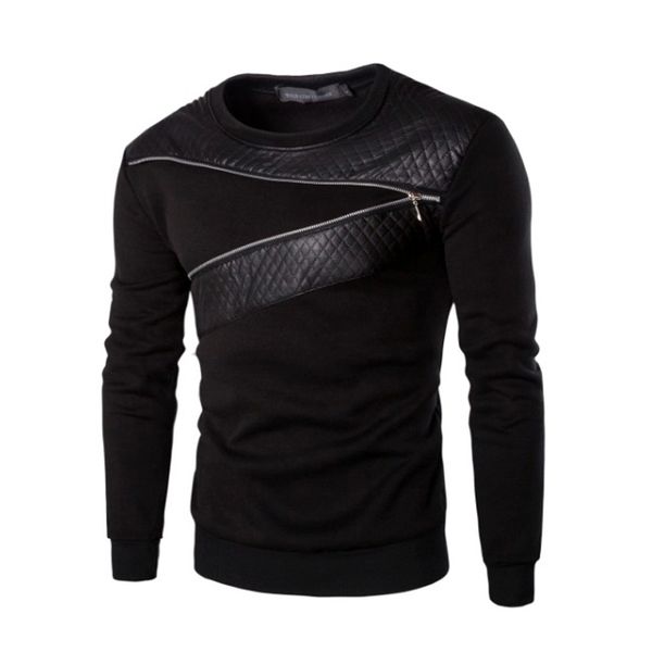 zipper style t shirt men leather patchwork men 's t -shirt plus size tees mens hip hop clothing, White;black
zipper style t shirt men leather patchwork men 's t -shirt plus size tees mens hip hop clothing, White;black