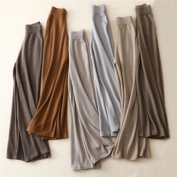 women 2020 autumn winter knitted wide leg pants new thick warm fashion trousers female elastic high waist casual pantalones v24, Black;white
women 2020 autumn winter knitted wide leg pants new thick warm fashion trousers female elastic high waist casual pantalones v24, Black;white