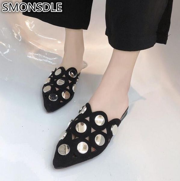smonsdle 2018 summer new personality fashion korean version of the outer wear pointed wild baotou half slippers female a133, Black
smonsdle 2018 summer new personality fashion korean version of the outer wear pointed wild baotou half slippers female a133, Black
