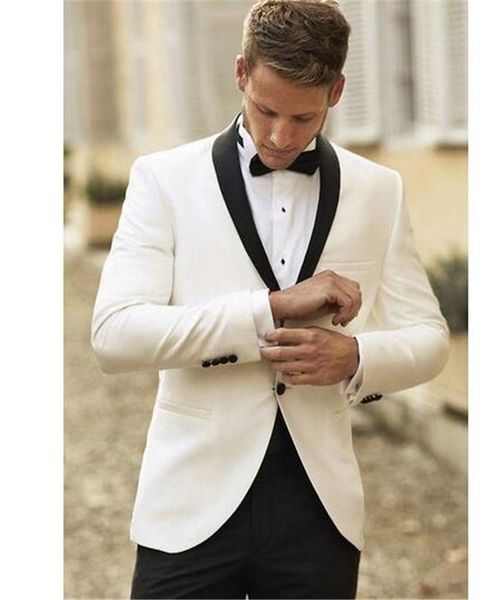 one button white men suit groom tuxedos shawl lapel mens wedding suits formal dress 2 pcs (jacket+pants) custom made, White;black
one button white men suit groom tuxedos shawl lapel mens wedding suits formal dress 2 pcs (jacket+pants) custom made, White;black
