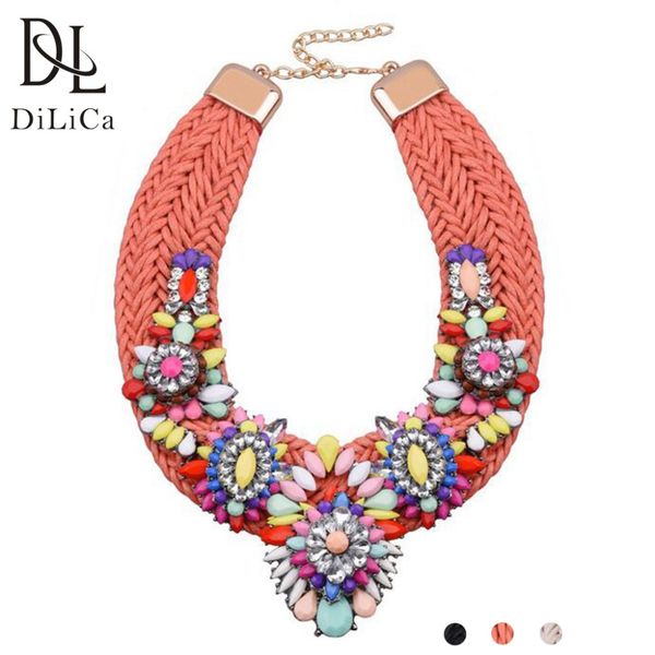 dilica fashion crystal flower statement necklace for women boho vintage necklace choker hand-knitted bohemian bib necklaces, Golden;silver
dilica fashion crystal flower statement necklace for women boho vintage necklace choker hand-knitted bohemian bib necklaces, Golden;silver