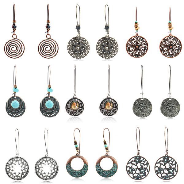 women retro popular geometric sculptured circular earrings in fashion with ethnic bronze bohemian drop earrings, Silver
women retro popular geometric sculptured circular earrings in fashion with ethnic bronze bohemian drop earrings, Silver